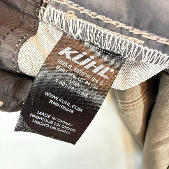 Kuhl Mens SIZE 42 Amphibia Quick Dry Shorts Style # 5129 Dark Gray/Green Khaki - Picture 5 of 11